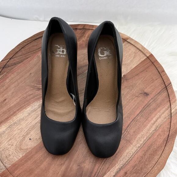 Gianni Bini Shoes Womens Size 6 Black Block Heel Pumps Chunky Round Toe Dress - Picture 5 of 11